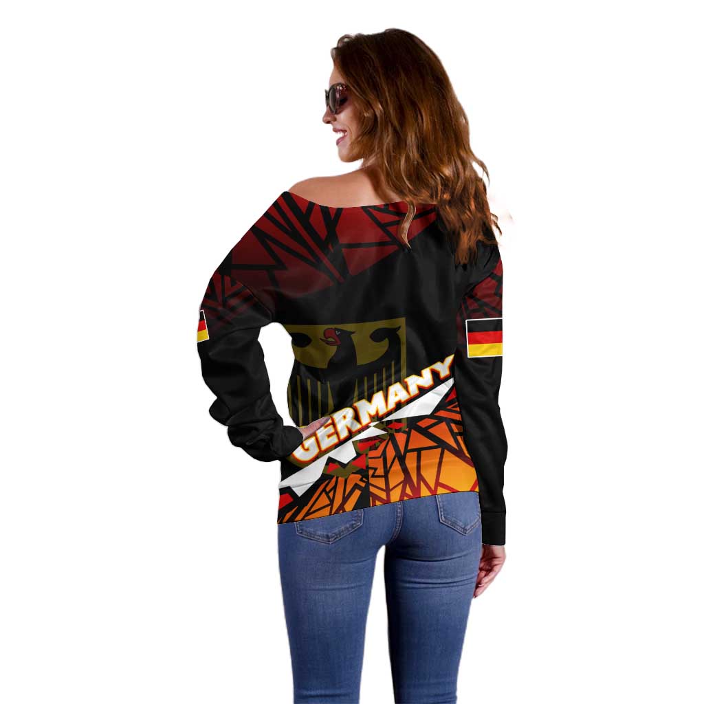 Forever Germany Off Shoulder Sweater Deutschland Eagle - Wonder Print Shop