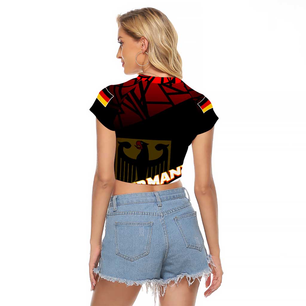 Forever Germany Raglan Cropped T Shirt Deutschland Eagle - Wonder Print Shop