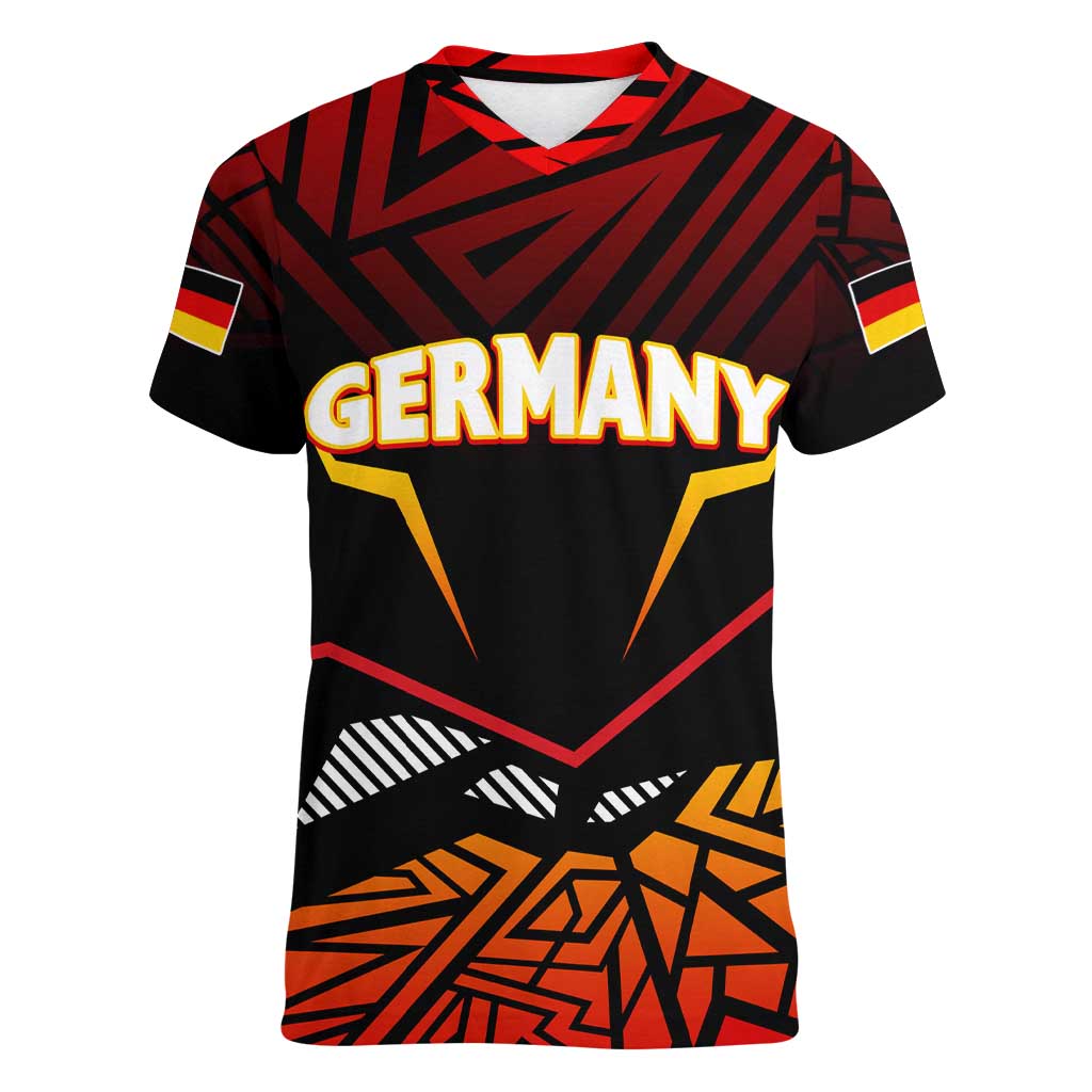 Forever Germany Women V-Neck T-Shirt Deutschland Eagle - Wonder Print Shop