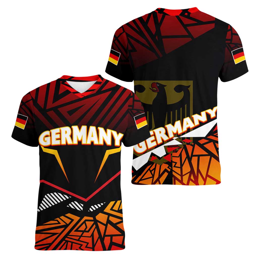 Forever Germany Women V-Neck T-Shirt Deutschland Eagle - Wonder Print Shop