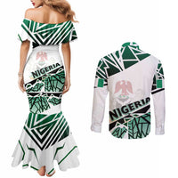 Forever Nigeria Couples Matching Mermaid Dress and Long Sleeve Button Shirt Nigerian Flag