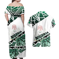 Forever Nigeria Couples Matching Off Shoulder Maxi Dress and Hawaiian Shirt Nigerian Flag - Wonder Print Shop