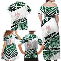 Forever Nigeria Family Matching Off Shoulder Maxi Dress and Hawaiian Shirt Nigerian Flag - Wonder Print Shop