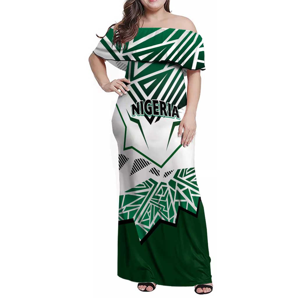 Forever Nigeria Family Matching Off Shoulder Maxi Dress and Hawaiian Shirt Nigerian Flag - Wonder Print Shop
