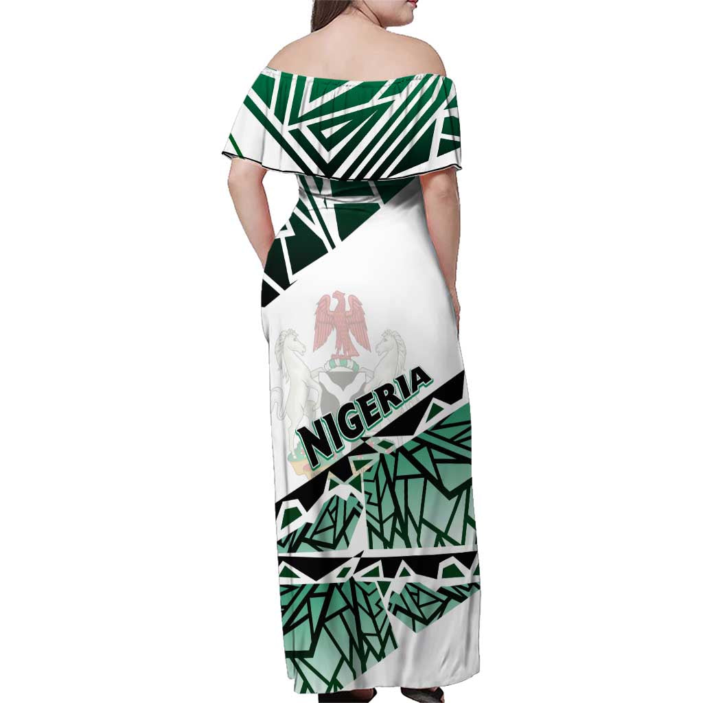 Forever Nigeria Family Matching Off Shoulder Maxi Dress and Hawaiian Shirt Nigerian Flag - Wonder Print Shop