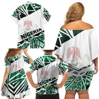 Forever Nigeria Family Matching Off Shoulder Short Dress and Hawaiian Shirt Nigerian Flag - Wonder Print Shop