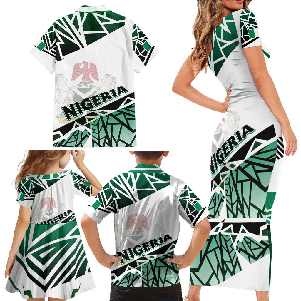 Forever Nigeria Family Matching Short Sleeve Bodycon Dress and Hawaiian Shirt Nigerian Flag - Wonder Print Shop
