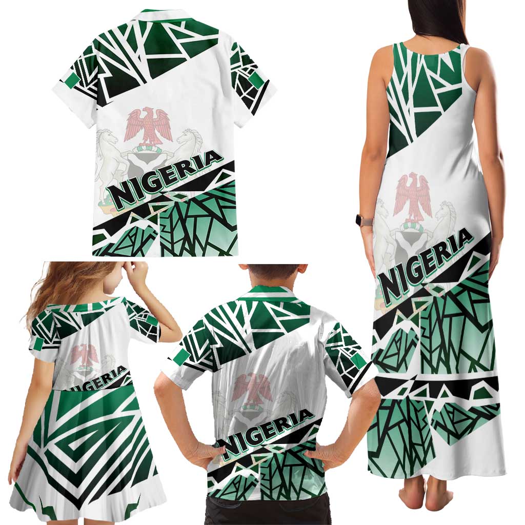 Forever Nigeria Family Matching Tank Maxi Dress and Hawaiian Shirt Nigerian Flag - Wonder Print Shop