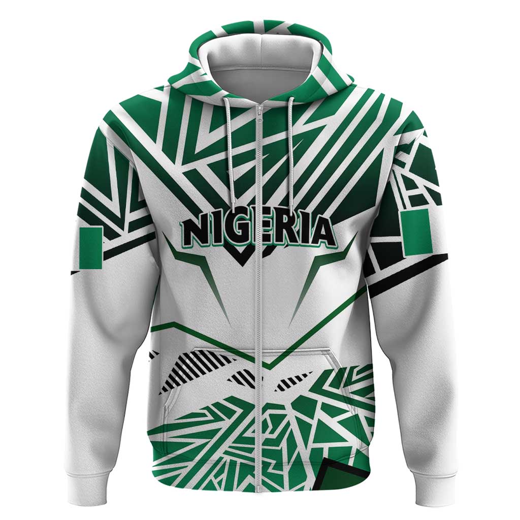 Forever Nigeria Zip Hoodie Nigerian Flag - Wonder Print Shop