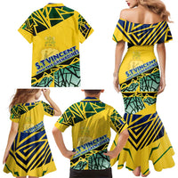 Forever Saint Vincent and the Grenadines Family Matching Mermaid Dress and Hawaiian Shirt Peace and Justice - Wonder Print Shop
