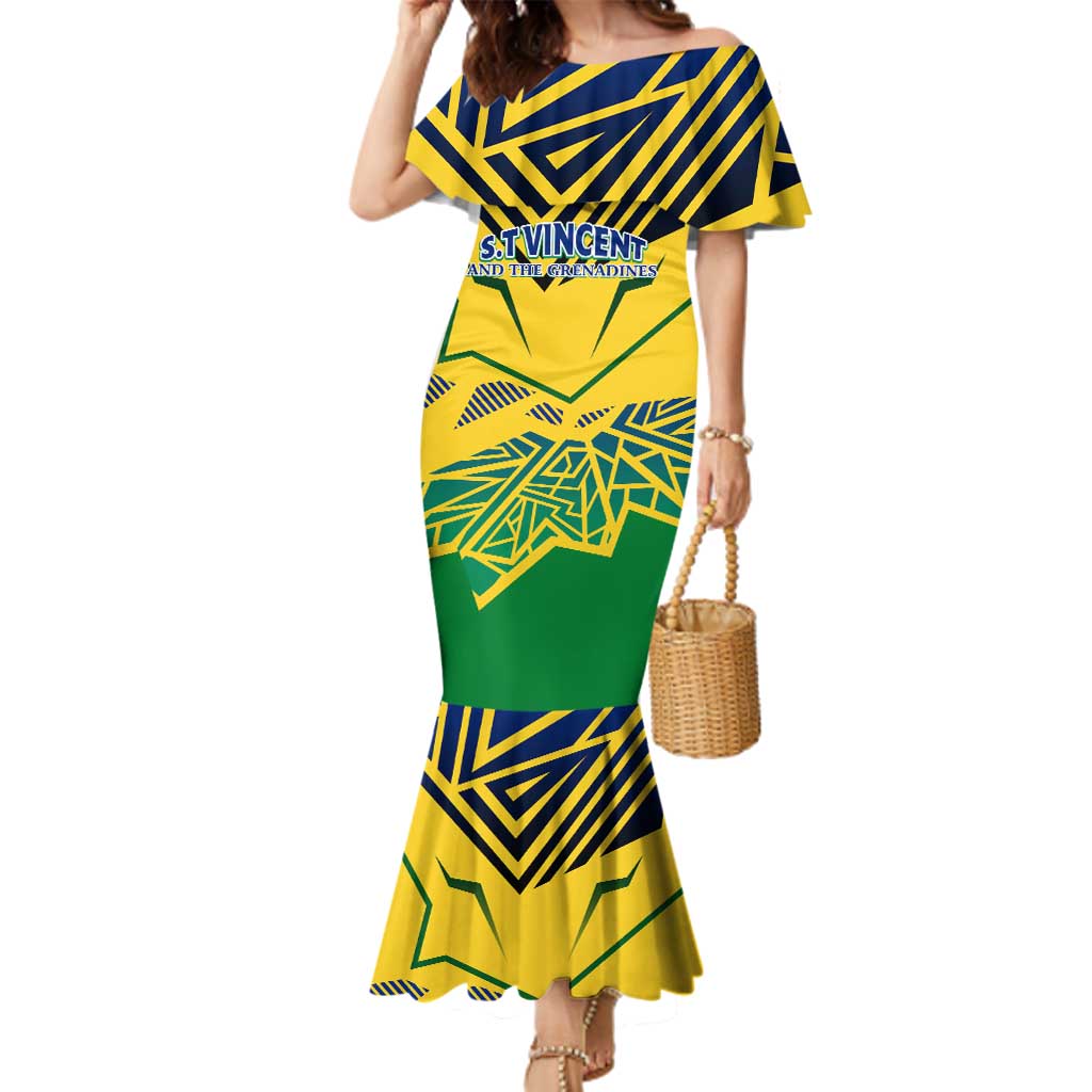 Forever Saint Vincent and the Grenadines Family Matching Mermaid Dress and Hawaiian Shirt Peace and Justice - Wonder Print Shop