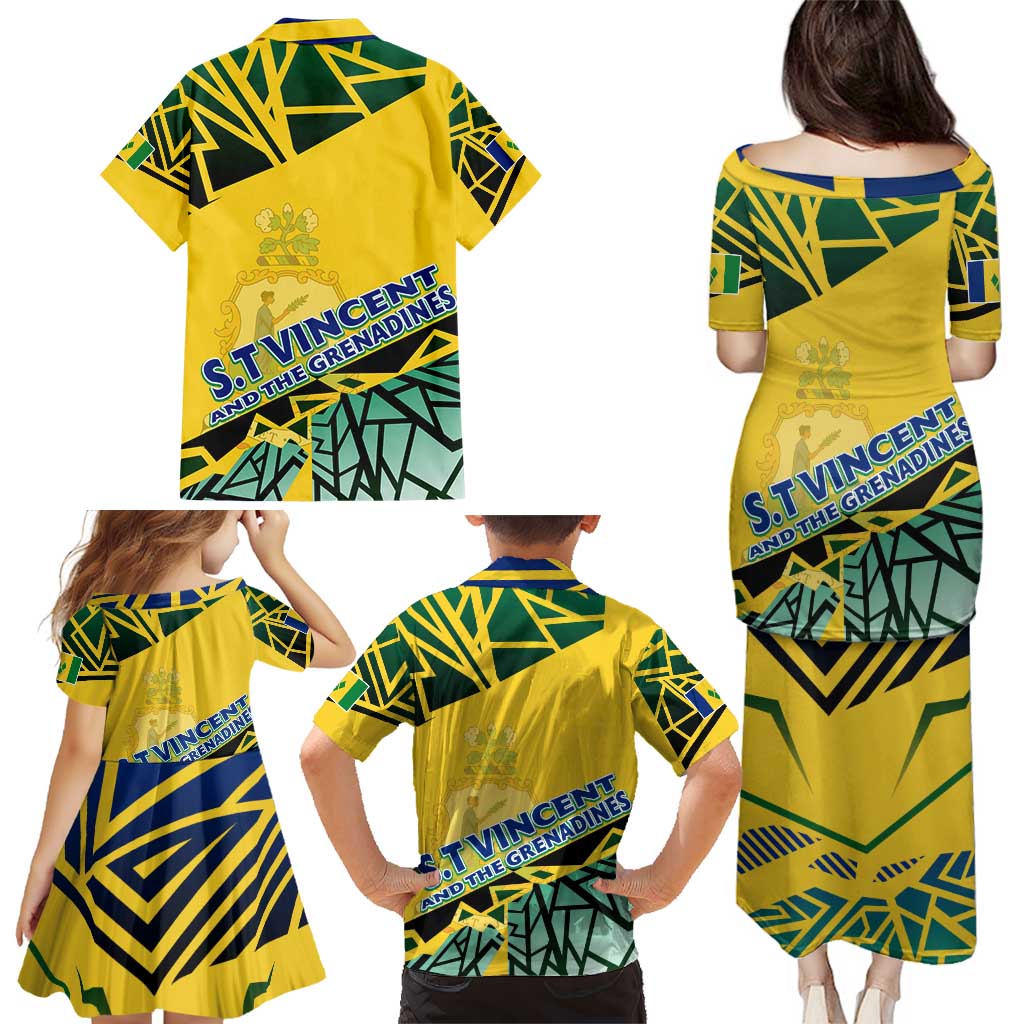 Forever Saint Vincent and the Grenadines Family Matching Puletasi and Hawaiian Shirt Peace and Justice - Wonder Print Shop