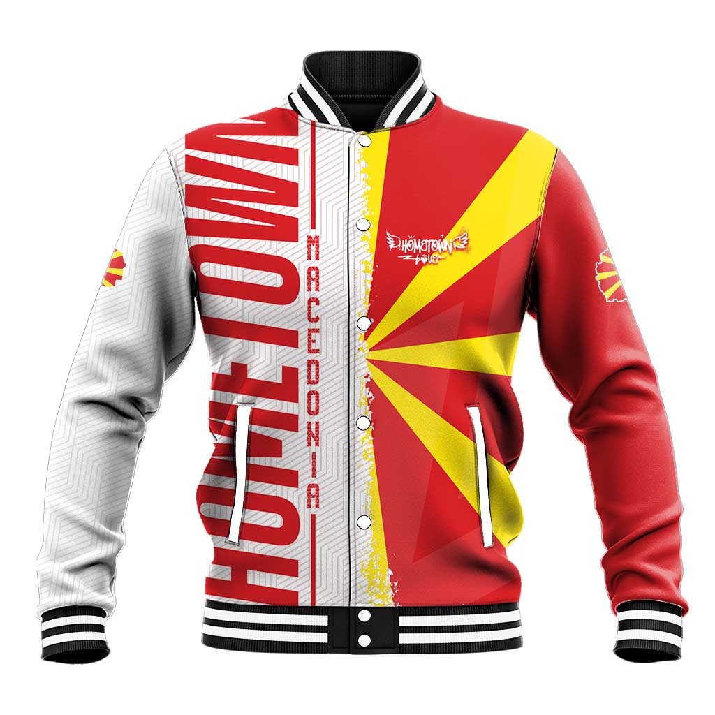 Hometown Macedonia Baseball Jacket Flag and Map - Wonder Print Shop
