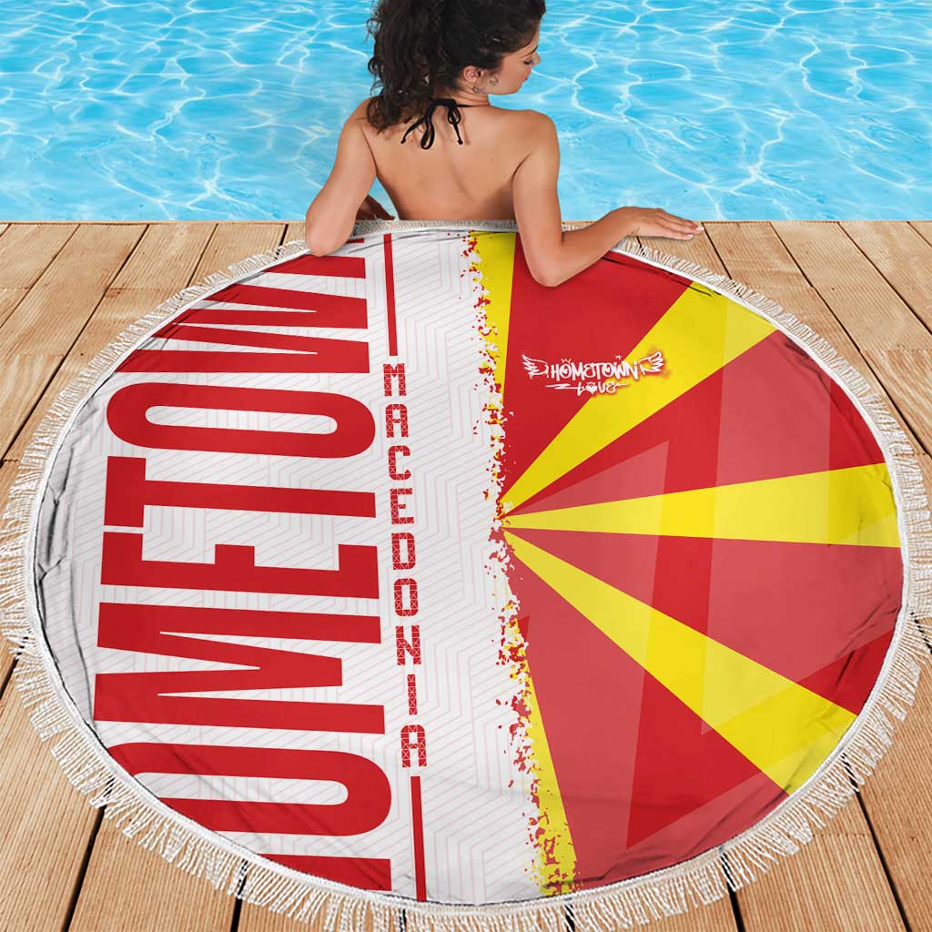 Hometown Macedonia Beach Blanket Flag and Map - Wonder Print Shop