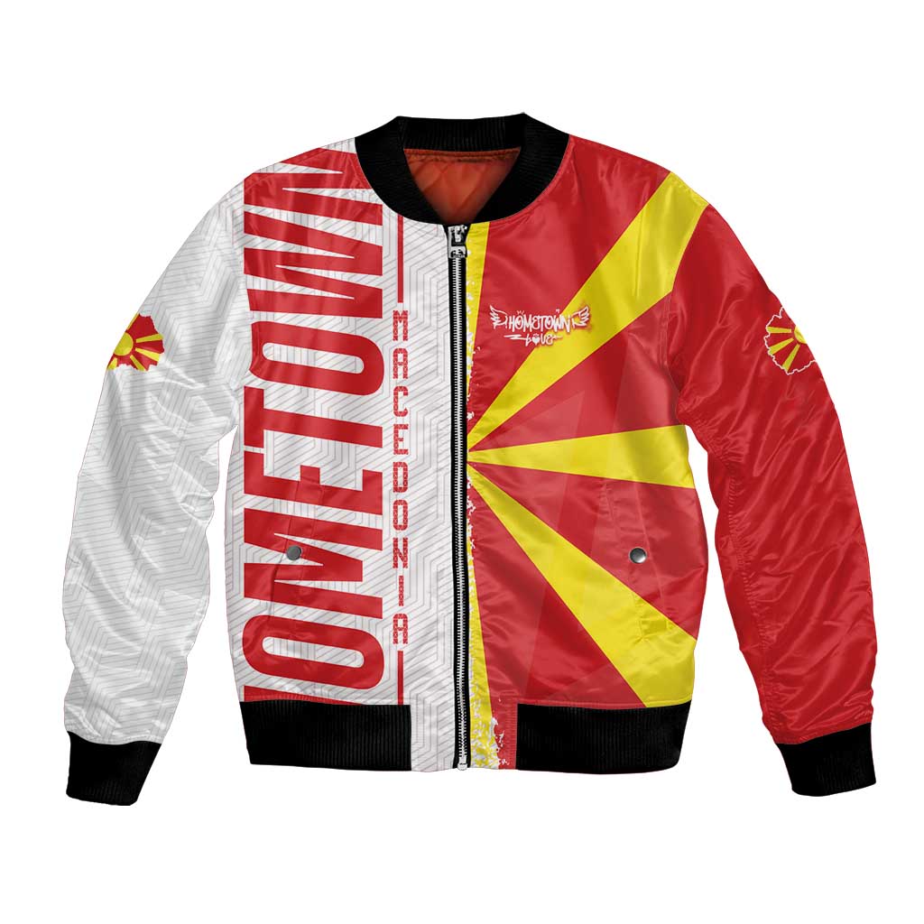 Hometown Macedonia Bomber Jacket Flag and Map - Wonder Print Shop