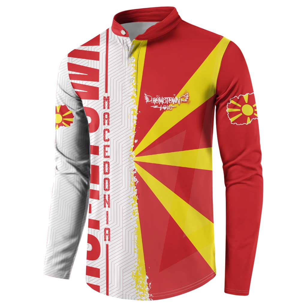 Hometown Macedonia Button Sweatshirt Flag and Map - Wonder Print Shop