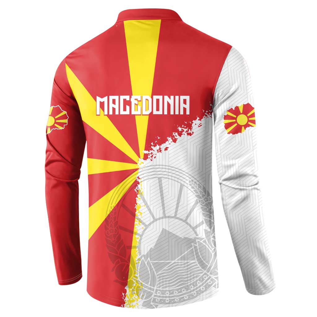 Hometown Macedonia Button Sweatshirt Flag and Map - Wonder Print Shop
