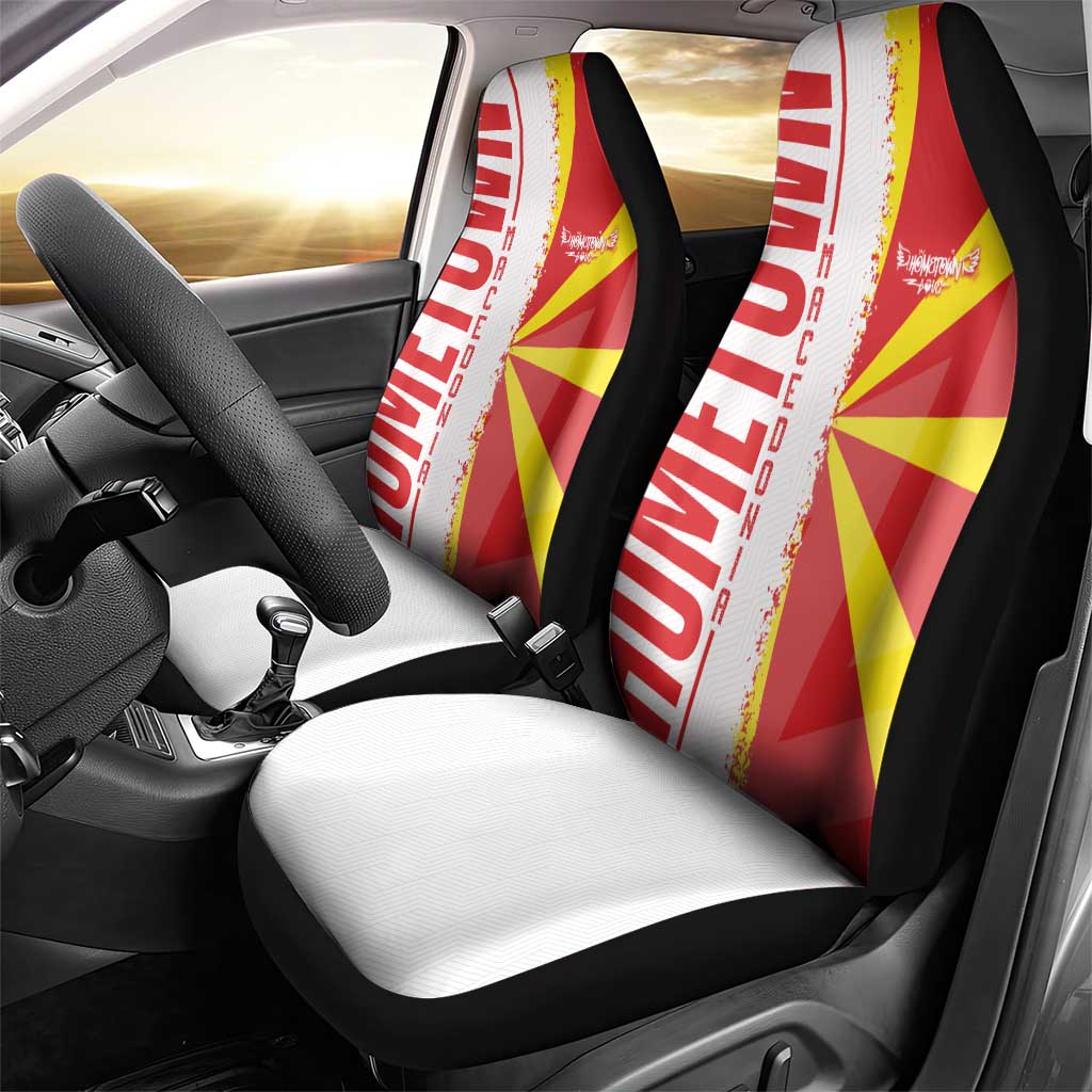 Hometown Macedonia Car Seat Cover Flag and Map - Wonder Print Shop