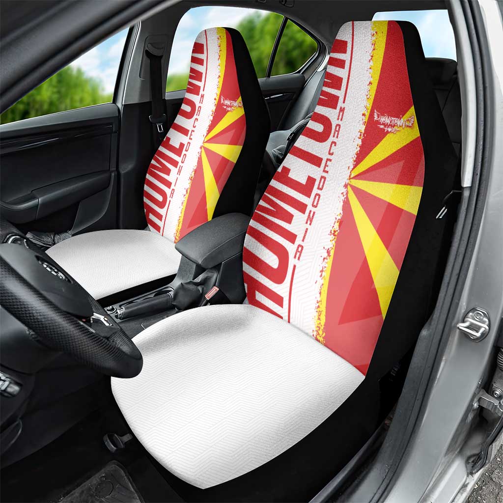 Hometown Macedonia Car Seat Cover Flag and Map - Wonder Print Shop