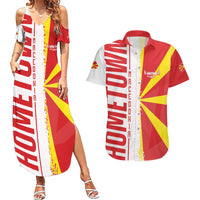 Hometown Macedonia Couples Matching Summer Maxi Dress and Hawaiian Shirt Flag and Map - Wonder Print Shop