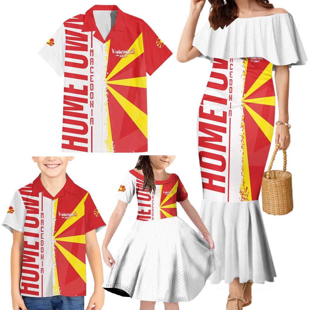 Hometown Macedonia Family Matching Mermaid Dress and Hawaiian Shirt Flag and Map - Wonder Print Shop