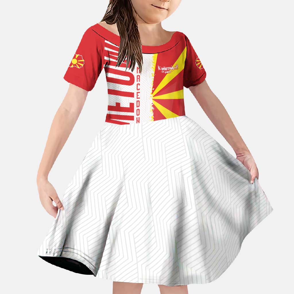 Hometown Macedonia Family Matching Off Shoulder Maxi Dress and Hawaiian Shirt Flag and Map - Wonder Print Shop