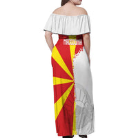 Hometown Macedonia Family Matching Off Shoulder Maxi Dress and Hawaiian Shirt Flag and Map - Wonder Print Shop