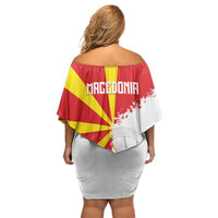 Hometown Macedonia Family Matching Off Shoulder Short Dress and Hawaiian Shirt Flag and Map - Wonder Print Shop