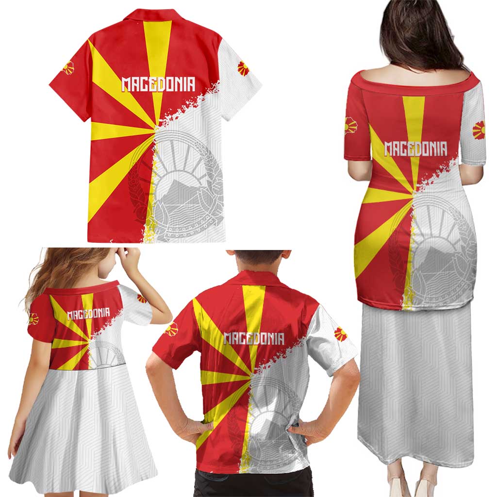 Hometown Macedonia Family Matching Puletasi and Hawaiian Shirt Flag and Map - Wonder Print Shop