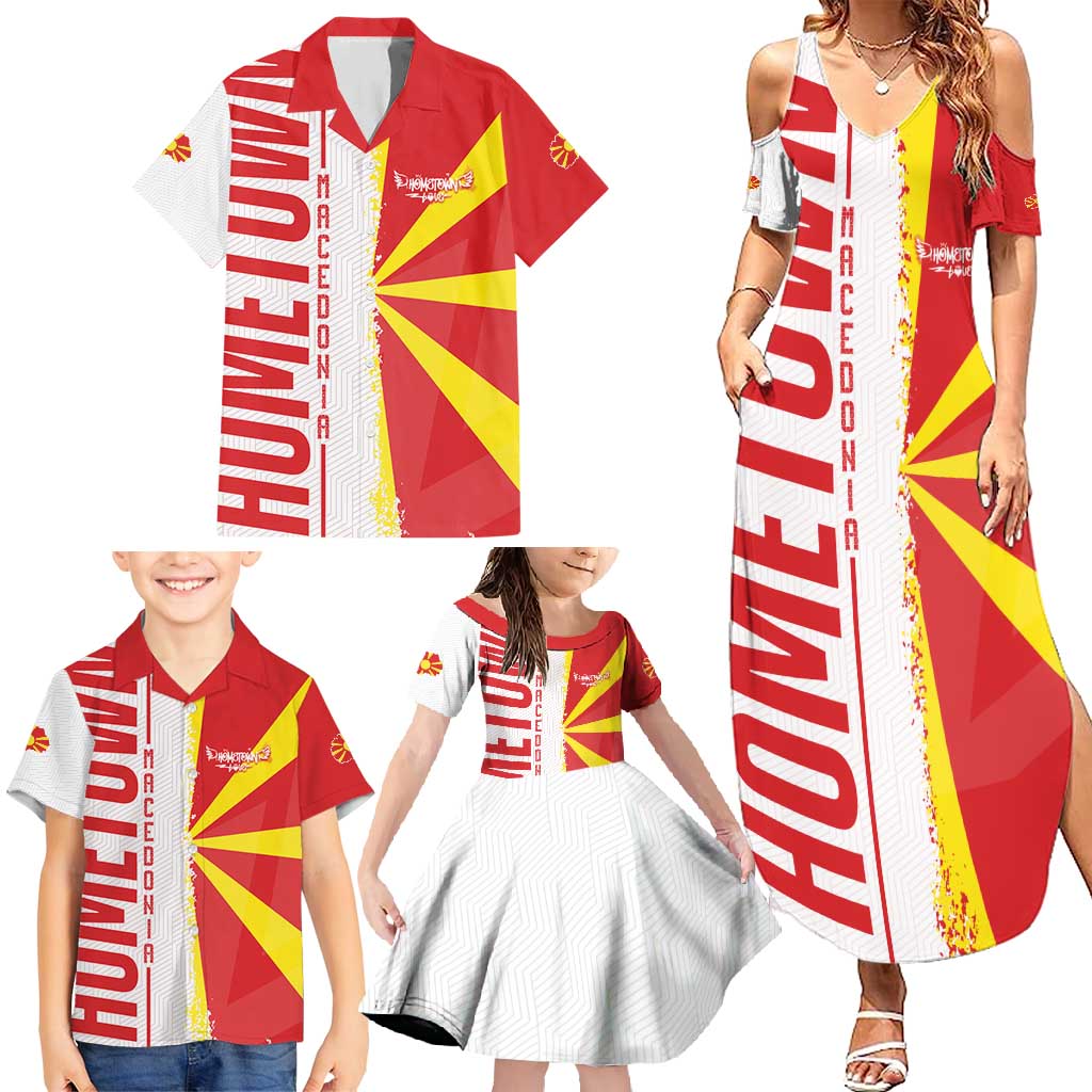 Hometown Macedonia Family Matching Summer Maxi Dress and Hawaiian Shirt Flag and Map - Wonder Print Shop
