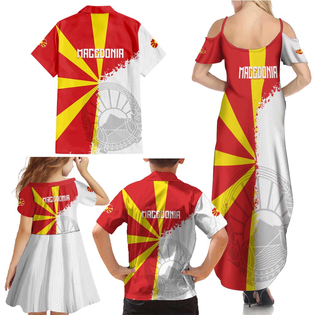Hometown Macedonia Family Matching Summer Maxi Dress and Hawaiian Shirt Flag and Map - Wonder Print Shop