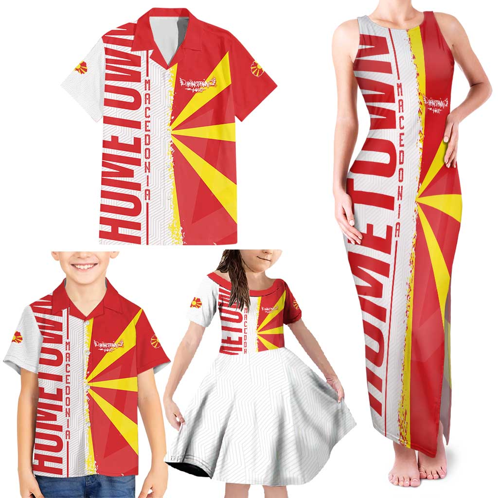 Hometown Macedonia Family Matching Tank Maxi Dress and Hawaiian Shirt Flag and Map - Wonder Print Shop