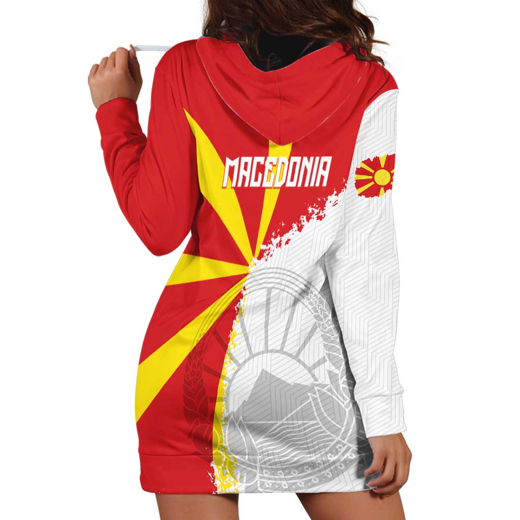 Hometown Macedonia Hoodie Dress Flag and Map - Wonder Print Shop