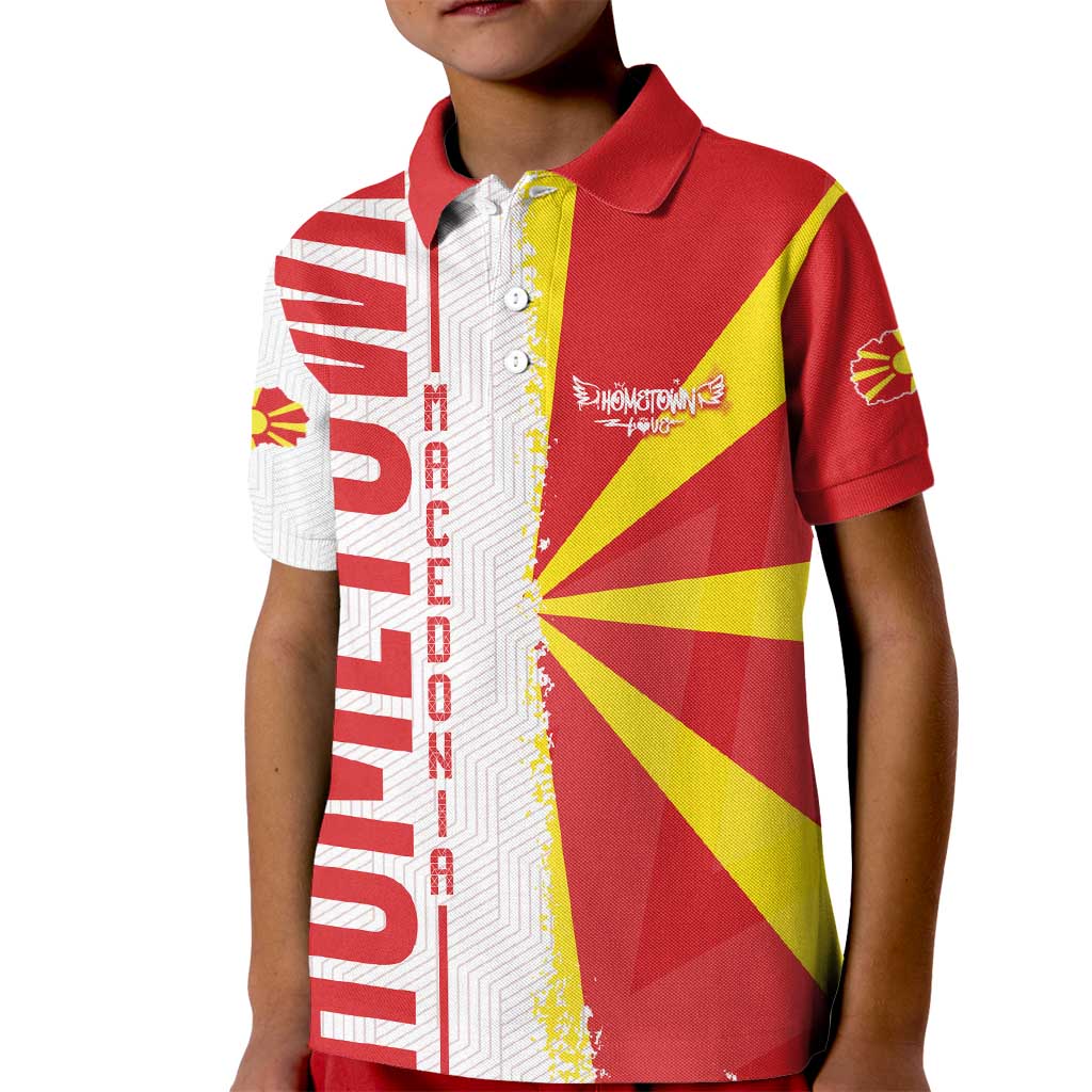 Hometown Macedonia Kid Polo Shirt Flag and Map - Wonder Print Shop