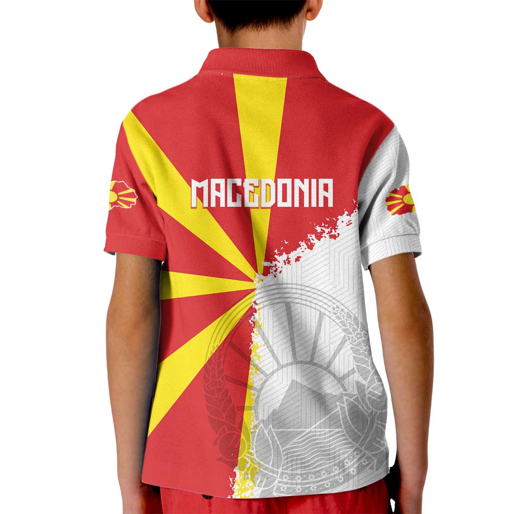 Hometown Macedonia Kid Polo Shirt Flag and Map - Wonder Print Shop