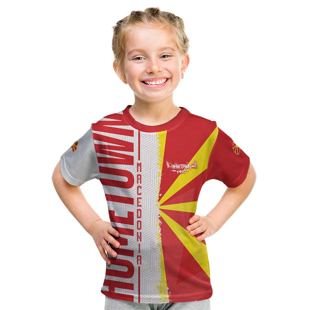 Hometown Macedonia Kid T Shirt Flag and Map - Wonder Print Shop