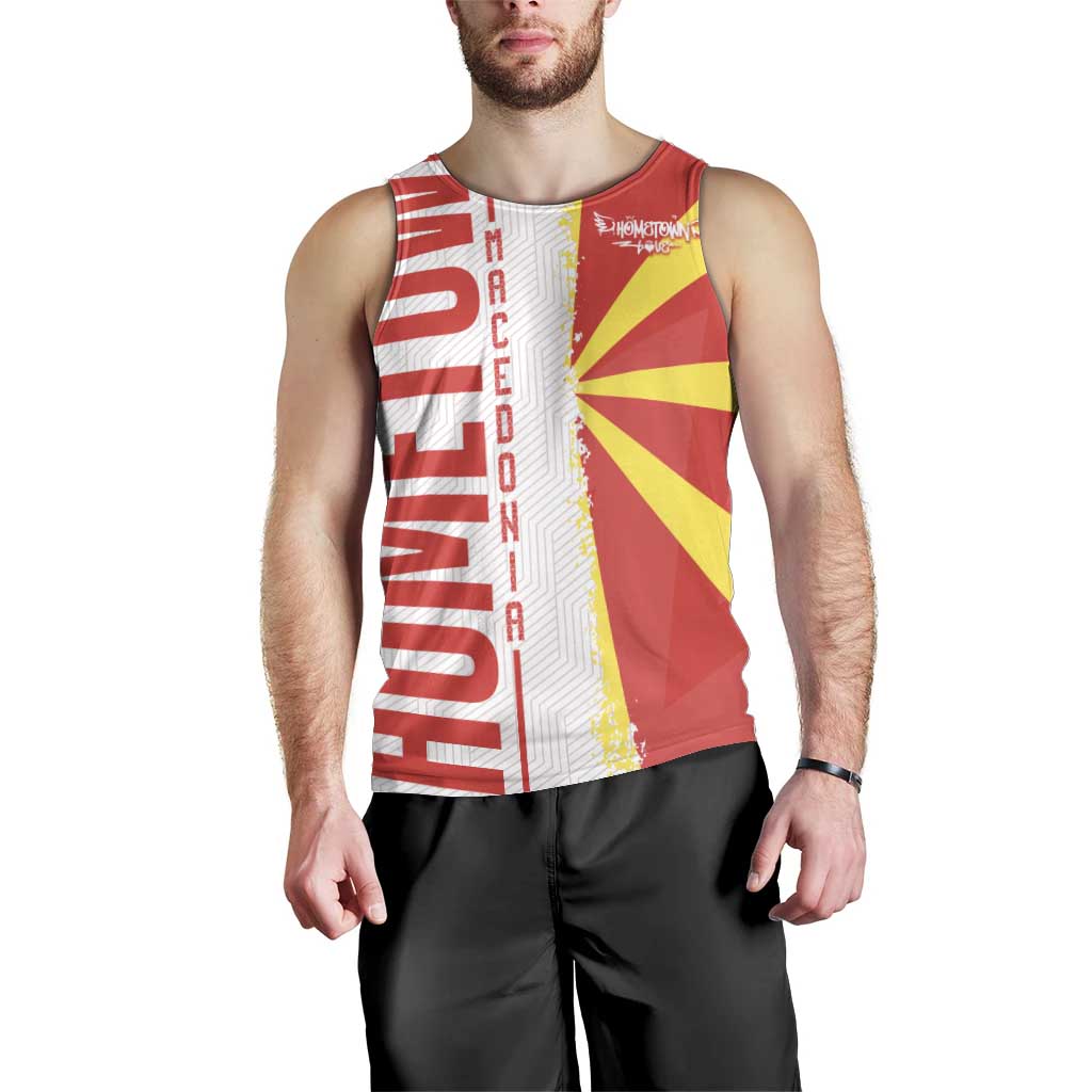 Hometown Macedonia Men Tank Top Flag and Map - Wonder Print Shop