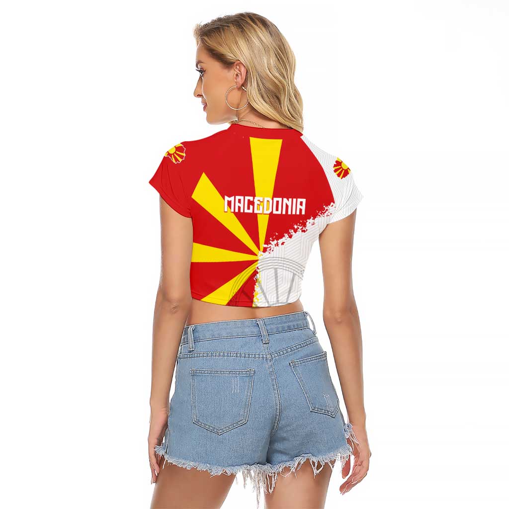 Hometown Macedonia Raglan Cropped T Shirt Flag and Map - Wonder Print Shop