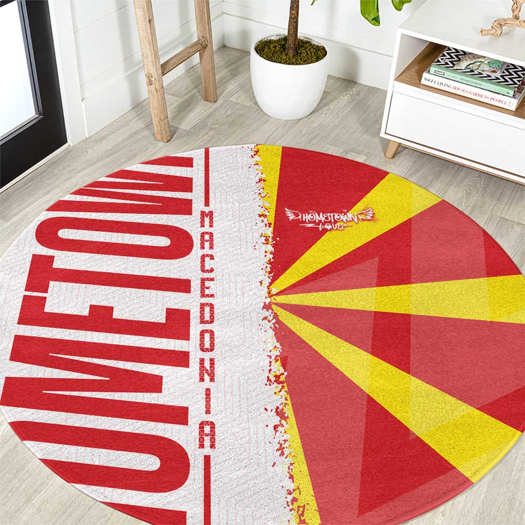 Hometown Macedonia Round Carpet Flag and Map