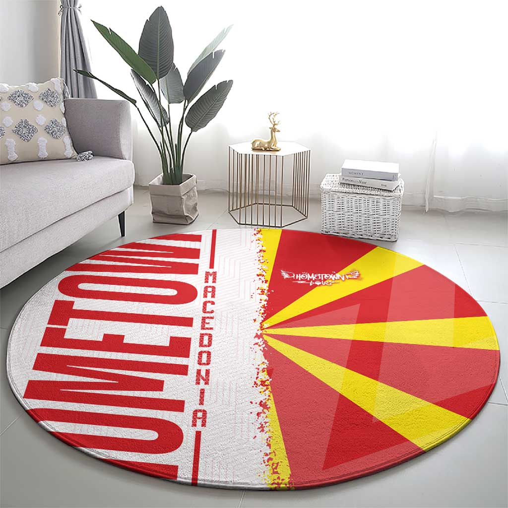 Hometown Macedonia Round Carpet Flag and Map