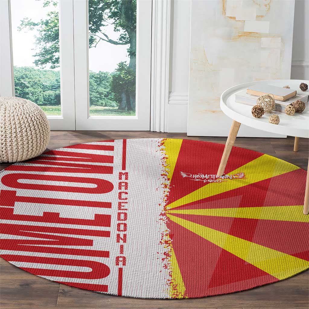 Hometown Macedonia Round Carpet Flag and Map