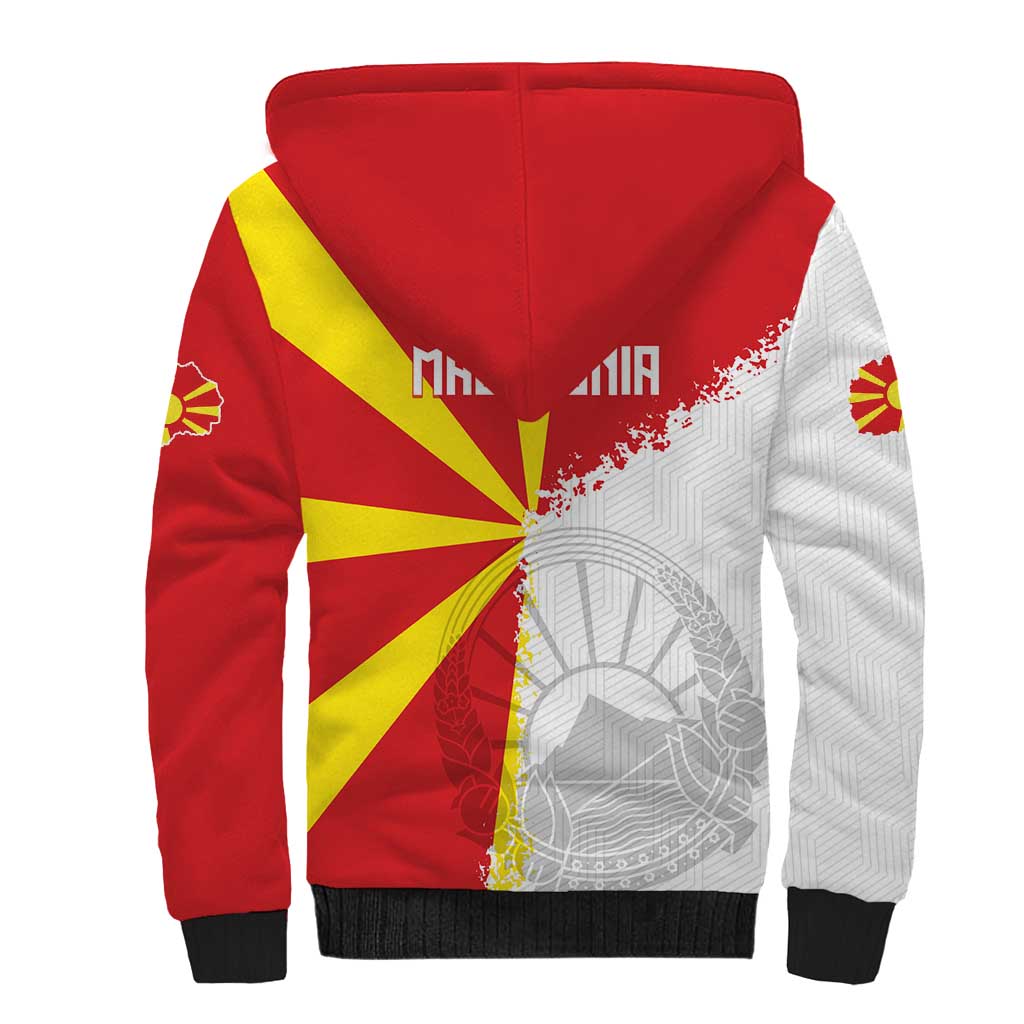 Hometown Macedonia Sherpa Hoodie Flag and Map - Wonder Print Shop