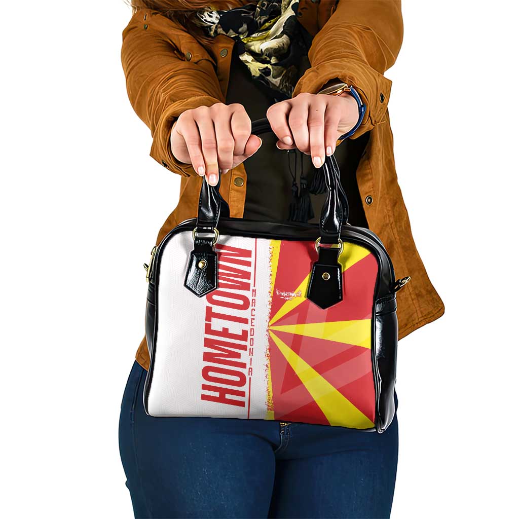 Hometown Macedonia Shoulder Handbag Flag and Map