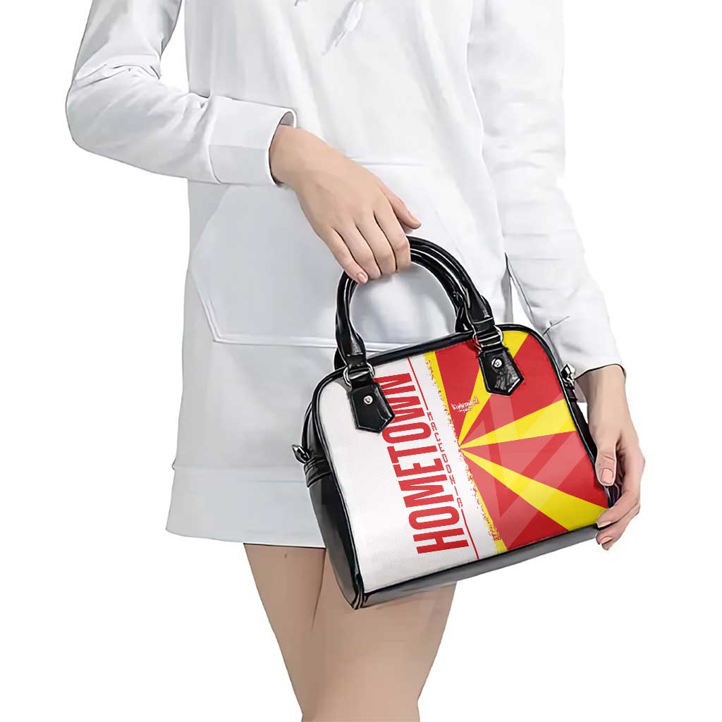 Hometown Macedonia Shoulder Handbag Flag and Map