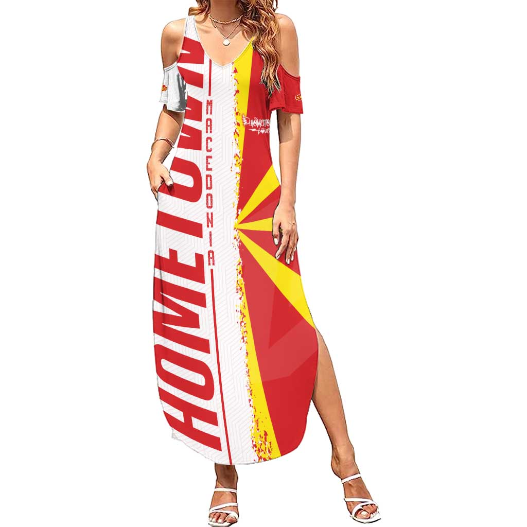 Hometown Macedonia Summer Maxi Dress Flag and Map - Wonder Print Shop
