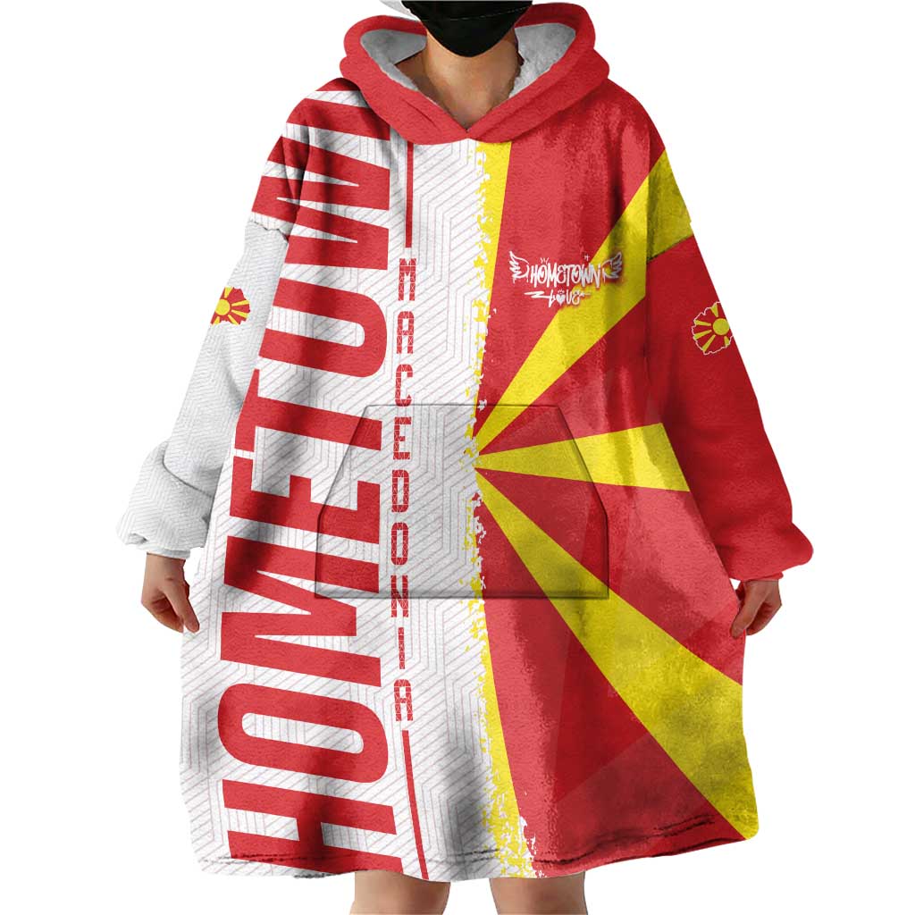 Hometown Macedonia Wearable Blanket Hoodie Flag and Map - Wonder Print Shop