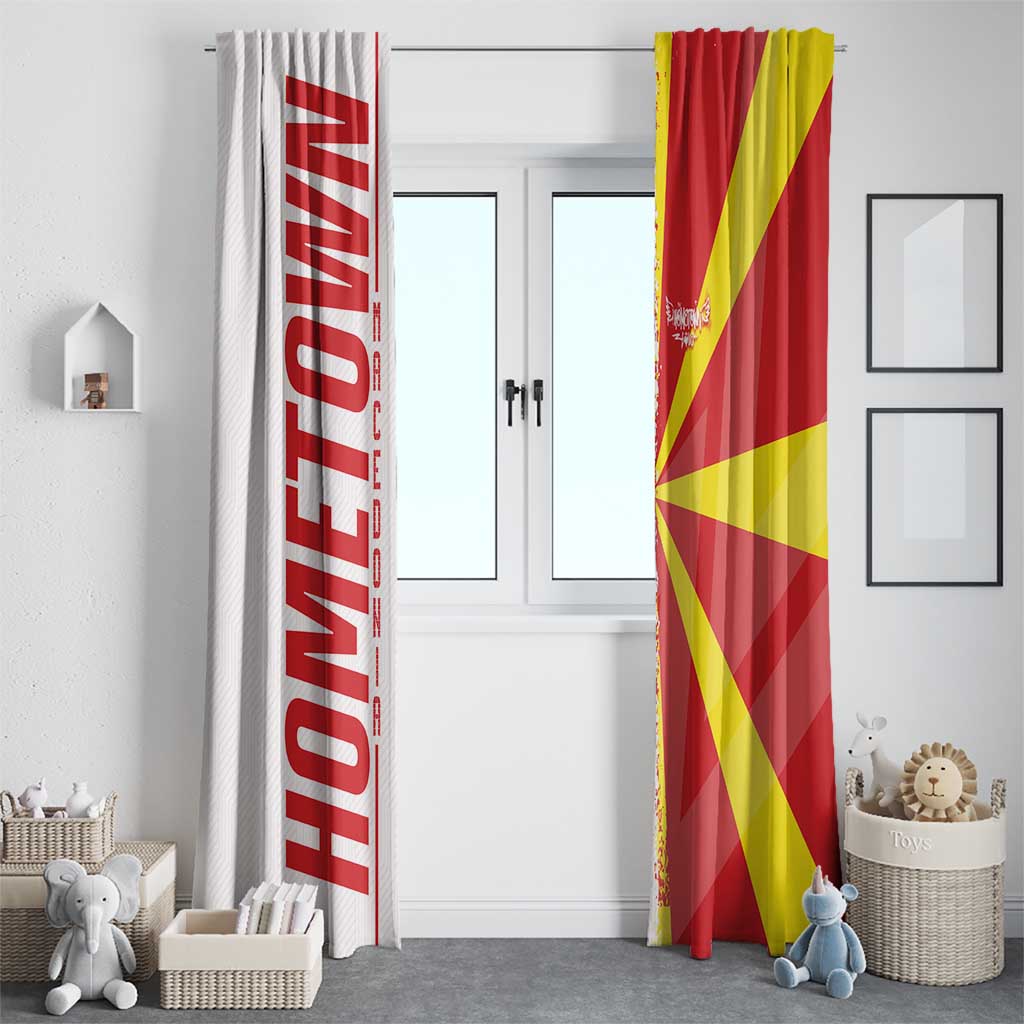 Hometown Macedonia Window Curtain Flag and Map - Wonder Print Shop