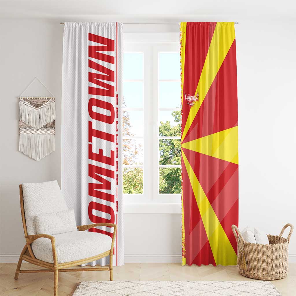Hometown Macedonia Window Curtain Flag and Map - Wonder Print Shop