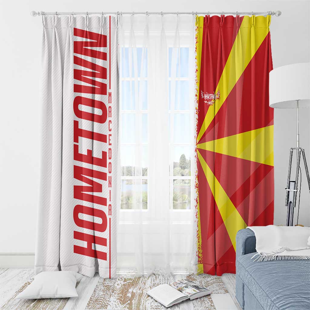 Hometown Macedonia Window Curtain Flag and Map - Wonder Print Shop