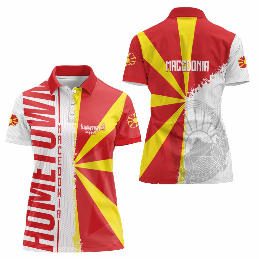 Hometown Macedonia Women Polo Shirt Flag and Map - Wonder Print Shop